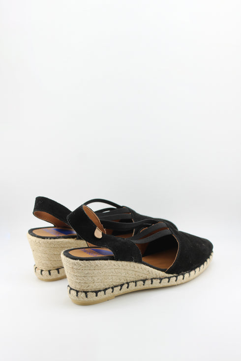 Verbenas Suede Espadrille Wedge Slingback Sandals